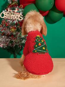 PETSIN 圣诞节 圣诞树 红色 宠物 运动衫 - 彩色 - 查看 1