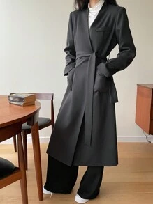 DAZY Women's Casual Solid Color Double-Breasted Regular Jacket, Autumn