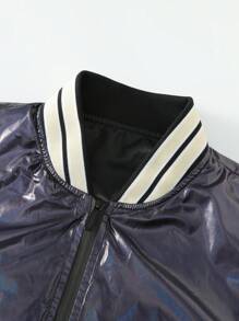 Manfinity Homme Einfarbiges, gespleißtes Sweatshirt für Herren mit langem Ärmel und Reißverschluss vorne - Schwarz - Übersicht 7