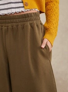 WESTFADE Pantalón de chándal de algodón para el descanso dominical - Verde militar - Ver 4