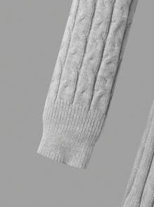 秋冬毛衣裙少女欧美风V领褶皱A字拼色粗纱修身连衣裙度假风配腰带适合派对街头聚会年轻女士 - 彩色 - 查看 6