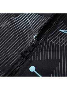 Manfinity Homme Men's Casual Printed Patchwork Hooded Jacket - Multicolor - View 4