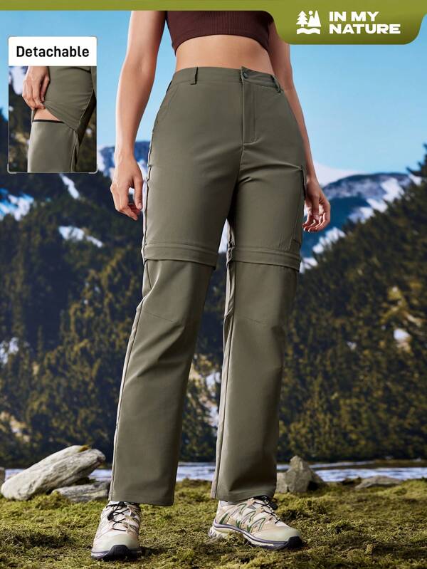 In My Nature In My Nature Pantalones de senderismo para mujer con dobladillo ajustable, piernas desmontables para camping, trekking y viajes urbanos