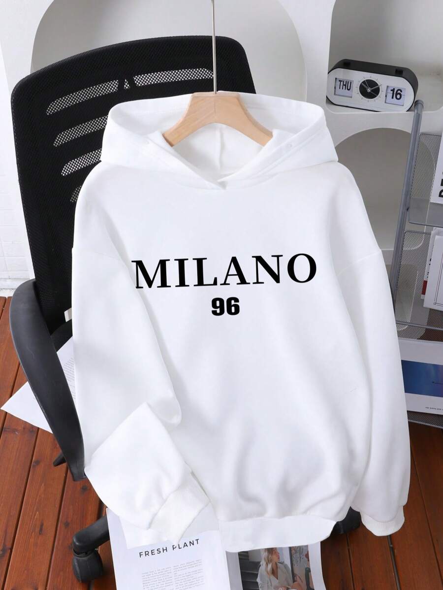 Áo nỉ in chữ kiểu đơn giản dành cho thiếu niên nam - trắng - Xem 1