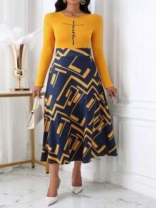 SHEIN Unity Đầm Maxi Cổ Tròn Tay Dài Màu Khối Cho Nữ Mùa Xuân/Hè Trang Phục Cho Nữ - Nhiều màu - Xem 7