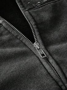 Manfinity VCAY Plus Size Men's Loose Snowflake & Spider Mouth Print Hooded Sweatshirt, For Fall Winter