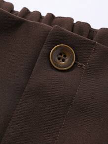 DAZY Solid Color Loose Straight Leg Pants With Elastic Waistband For Women,Women Dress Pants Fall