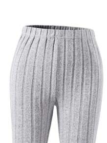 SHEIN 3pcs/Set Girls Solid Color Knitted Cardigan Jacket, Embroidered Vest And Pants, Autumn/Winter