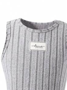 SHEIN 3pcs/Set Girls Solid Color Knitted Cardigan Jacket, Embroidered Vest And Pants, Autumn/Winter