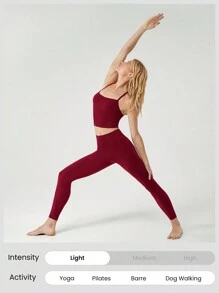 GLOWMODE FeatherFit™ T-Neck Racerback Tank Top Light Support Low Impact Yoga Studio