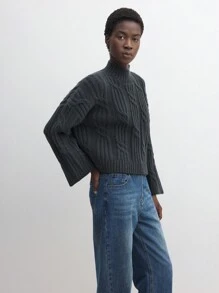 BizChic Suéter de manga larga gris, elegante Top para ir al trabajo para mujeres, apropiado para días festivos como Acción de Gracias, Navidad