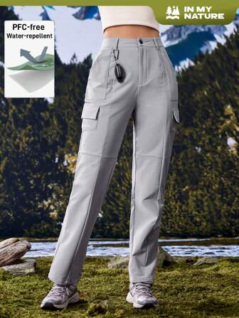 In My Nature Pantalon sans fluor résistant à l'eau pour femmes, adapté pour le camping extérieur, la randonnée, les déplacements en ville, automne/hiver