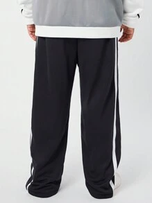 Manfinity VCAY Men's Plus Size Loose Casual Knit Long Pants - Black - View 4