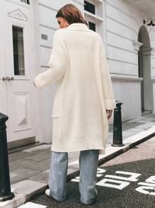 Chiquease 1pc Women Casual Thick Pocketed Cardigan