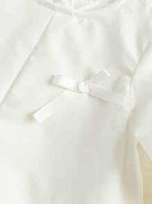 Souflis Souflis Vestido de princesa tutu com laço elegante e casual para bebê menina, outono/inverno - Branco - Ver 4