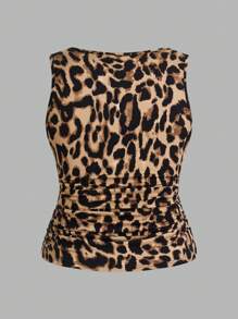 SHEIN LUNE 3 件套大码女式豹纹休闲背心，适合夏季 - 彩色 - 查看 11