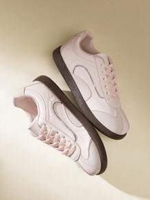 CUCCOO EASI Giày thể thao đế mềm thoáng khí chống trượt màu bạc mùa hè 2024 cho nữ vào dịp Giáng sinh và năm mới, ngày lễ mùa thu và mùa đông - Hồng - Xem 5