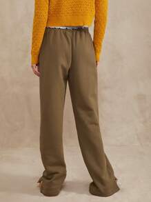 WESTFADE Pantalón de chándal de algodón para el descanso dominical - Verde militar - Ver 5