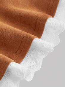 SHEIN MOD 女式仿麂皮荷叶边马甲，西式风格，复古 70 年代，纳什维尔服装，女牛仔服装，棕色紧身胸衣上衣，波西米亚风 - 咖啡棕 - 查看 4