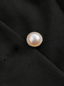 SHEIN MOD Veste élégante de femmes à col et manchettes en nœud papillon double boutonnage, veste d'hiver pour femmes, veste d'automne pour femmes, tenue d'automne pour femmes, veste d'hiver pour femmes