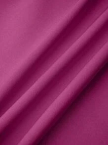 SHEIN TaskFit 2pcs Contrast Trim Casual Short Sleeve Top And Solid Color Pants Uniform Set, Scrub Sets - Hot Pink - View 7