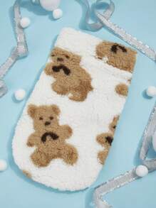 PETSIN 米色泰迪熊羊毛无袖保暖宠物夹克，秋冬 - 彩色 - 查看 2