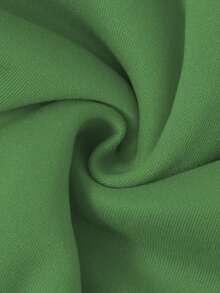 女士休闲简约假日元素小精灵、蜘蛛网、南瓜图案保暖圆领卫衣，新年红色 - 綠色 - 查看 5