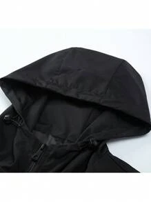 Manfinity Homme Men's Casual Printed Patchwork Hooded Jacket - Multicolor - View 3