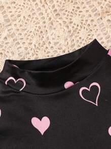 SHEIN Baby Girl Cute Cartoon Pattern Ruffle Trim Long Sleeve Knit Top, Versatile Autumn/Winter - Black - View 5