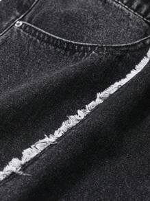 DAZY Jeans cargo holgados con bolsillo con solapa de borde crudo, estilo urbano, para otoño