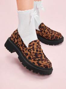 CUCCOO DOLLMOD 女士坡跟厚底豹纹舒适鞋圣诞节秋季新年假期 - 彩色 - 查看 1