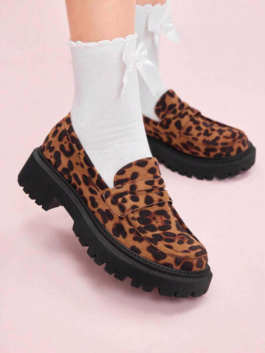 CUCCOO DOLLMOD 女士坡跟厚底豹纹舒适鞋圣诞节秋季新年假期 - 彩色 - 查看 1