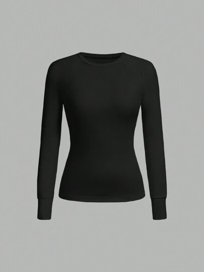 TaskEZ Women's Solid Color Round Neck Dolman Sleeve Uniform Top, Under Scrub Tee Tops