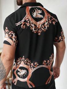 Manfinity Roughcore Men Retro Style Printed Short Sleeve Shirt - Multicolor - View 2