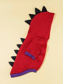 PETSIN 1pc Red Cute Dinosaur Cosplay Design Pet Hoodie For Cats & Dogs - Multicolor - View 2