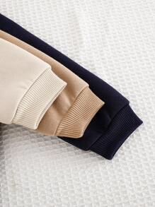 Cozy Pixies Set da 6 pezzi Body e pantaloni con stampa a lettere in maglia morbida per bambini maschi, completo invernale