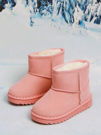 1 Pair Kids Snow Boots, Warm Plush Lining, Comfortable & Fashionable Children Shoes For Winter