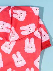 PETSIN 1pc Cute Rabbit Design Pink Pet Hoodie Sweatshirt - Multicolor - View 5