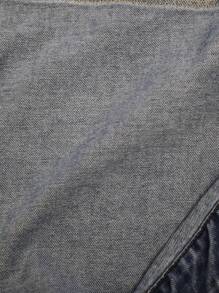 SHEIN Teen Girls Y2K Fashion Stonewashed Drop Shoulder Open Front Crop Denim Jacket, Girls Fall Winter Clothes Outfits - Medium Wash - View 8