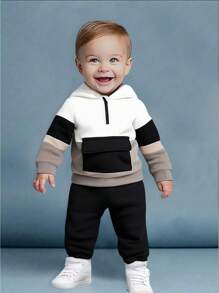 2pcs/Set Baby Boy/Girl All-Match Sportswear Hoodie And Pants Set, Casual Chic Streetwear Outfit For Daily Wear And Outdoor Activities