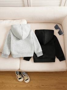 Young Boy 2pcs All-Match Casual Pullover Hoodie, Suitable For Outdoor, Fall & Winter