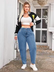 EURMUSE Tapered-jeans Für Damen In Übergröße - Helle Waschung - Übersicht 3