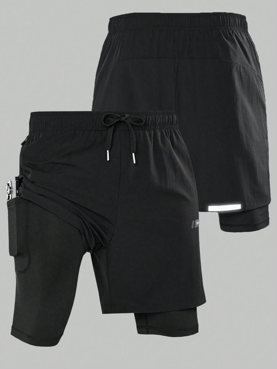 Manfinity Sport Corelite 男友风男士抽绳腰带运动短裤