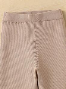 Sparklyn 2 件套 Tween Girls 保暖针织高领套头衫和阔腿裤套装，时尚休闲装，适合旅行和家居穿着，秋冬 - 卡其色 - 查看 6