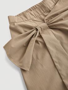 SHEIN MOD Plus Size White Retro Floral Lace Trim Straight-Leg Pants