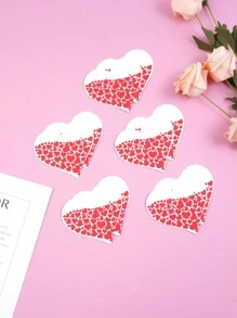 5 pares de cubrepezones con forma de corazón, edición navideña