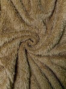 SHEIN LUNE Quần dài ống rộng màu trơn có dây rút eo thường ngày cỡ lớn, thích hợp cho mùa thu đông - Cà phê nâu - Xem 5