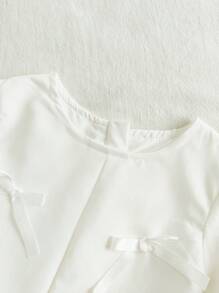 Souflis Souflis Vestido de princesa tutu com laço elegante e casual para bebê menina, outono/inverno - Branco - Ver 9