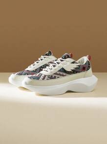 Vate Giày thể thao đế xuồng đế dày thiết kế thời trang ngoài trời cho nữ, giảm xóc, thích hợp để mang hàng ngày, đi nghỉ, làm quà tặng lễ hội - Màu be - Xem 6