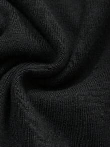 DAZY 1pc Women's Wrap Style Fitted Square Neck Long Sleeve Sweater Fall - Black - View 9